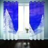 ELGISI Blackout Curtains for Kids' Room, 2 Panels, 214 x 200 cm, 3D Purple Sky and Forest Print view 3