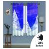 ELGISI Blackout Curtains for Kids' Room, 2 Panels, 214 x 200 cm, 3D Purple Sky and Forest Print view 4