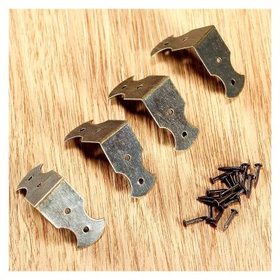 Antique Decorative Furniture Corner Protectors, 4-Piece Bronze Corner Brackets, 24 x 24 x 14 mm