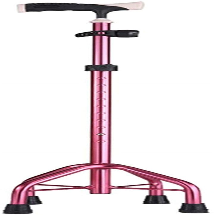 Walking Cane with 4-Leg Non-Slip Base, Lightweight Aluminum Alloy, Ergonomic Sponge Handle