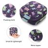 Women's Menstrual Product Storage Bag with Zipper, Green and Blue Mouse Design view 3