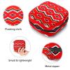 Women's Menstrual Product Storage Bag, Red Geometric, Zippered view 3