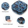 Portable Menstrual Product Storage Bag with Zipper, Blue Shark-Tooth Pattern view 3