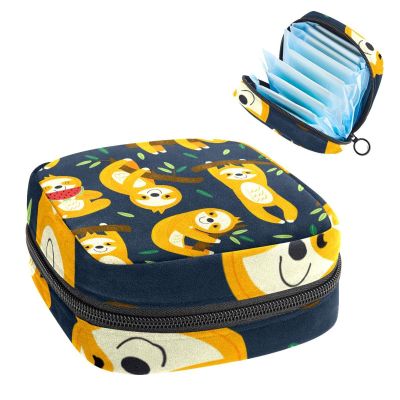 Portable Sloth Period Product Storage Bag with Zipper