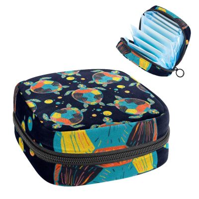 Women's Period Storage Bag with Zipper, Sea Turtles