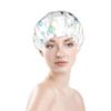 Watercolor Panda Shower Cap with Cute Animal and Summer Flower Design view 2