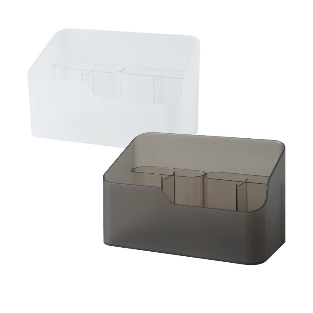 2-Pack Makeup Organizers with Brush Holder and Removable Compartments