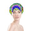 Geometric Reusable Waterproof Shower Cap with PEVA Lining view 3