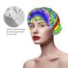 Geometric Reusable Waterproof Shower Cap with PEVA Lining view 4