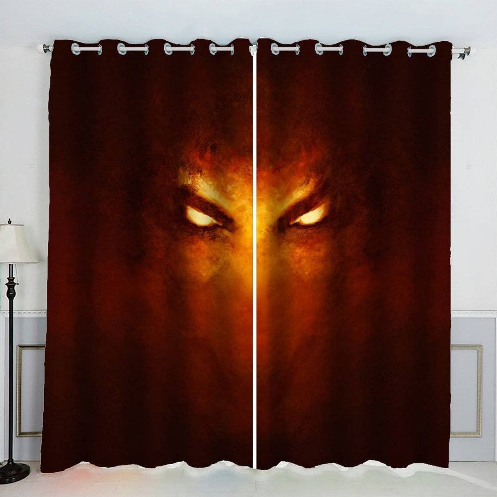 VASENA Kids' Room Curtains, Skeleton Gothic Eyes, Blackout Curtains with Grommets, 2-Piece Set, 150 x 166 cm