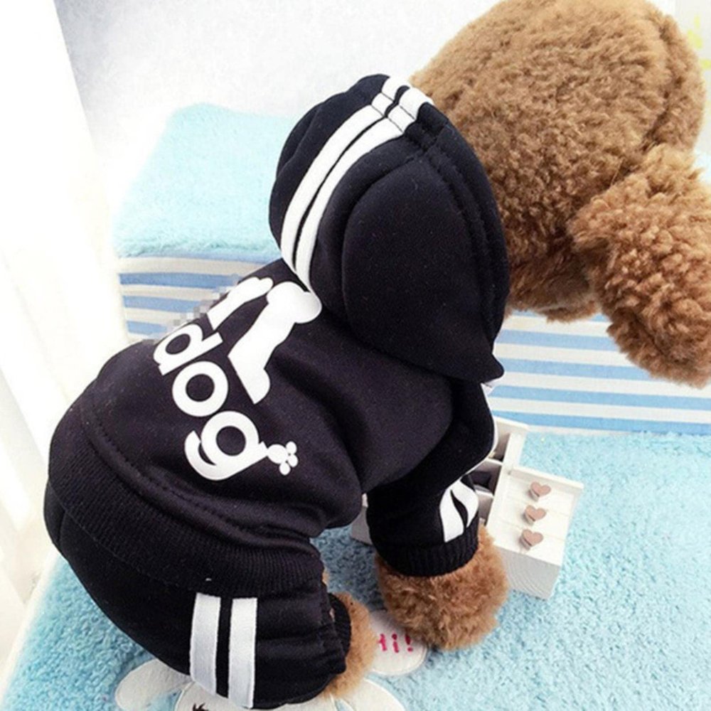 2023 Puppy Costume for French Bulldogs, Chihuahuas and Pugs, Jumpsuit for Small and Medium Dogs, Puppy Outfit, Black, M, 2–3 kg