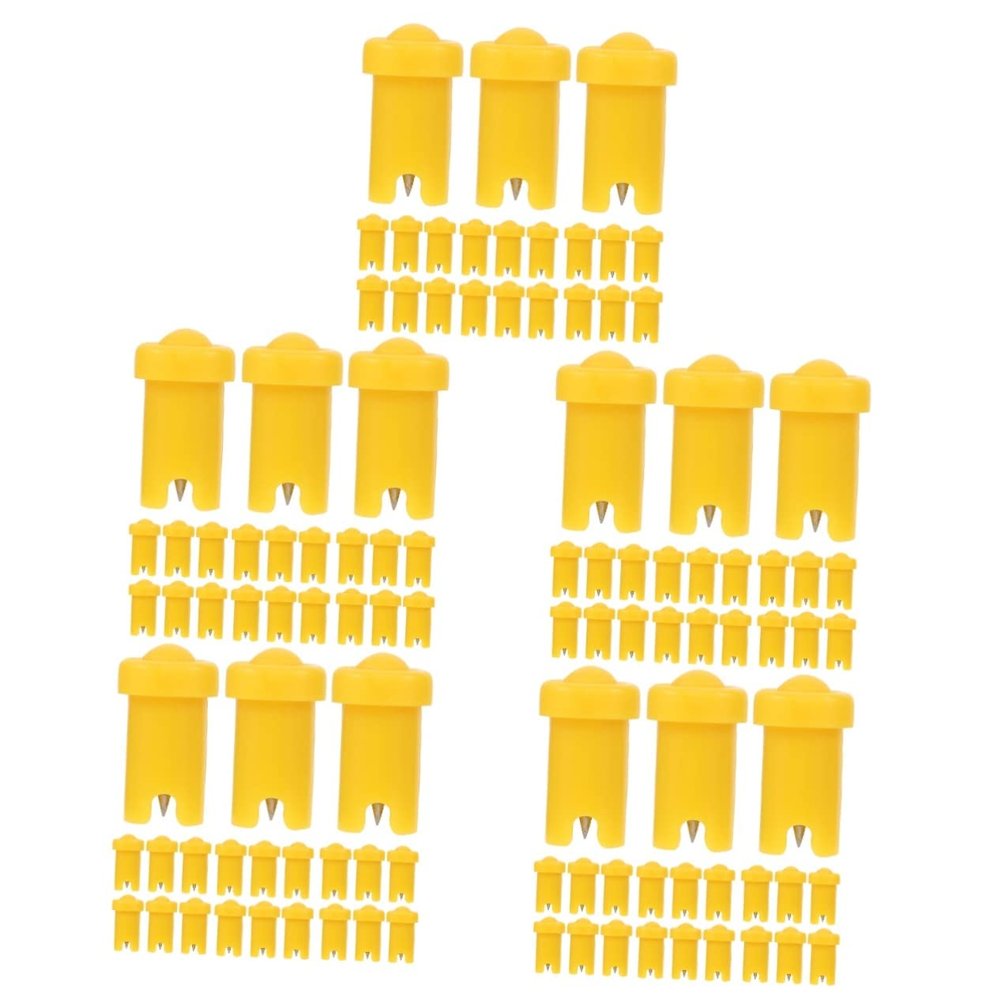 minkissy 500-Piece Eyelash Glue Bottle Needles, Anti-Clogging Needles for Lash Extensions, Yellow