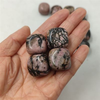 WGPHD Meditation at Home, 1 Pc Natural Rhodonite Cube, Tumbled Stone, Polished Quartz Crystal Gemstone, Reiki