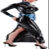 Baby Pink and Black Figure-Hugging Latex Long Dress, XXL view 1