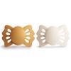 FRIGG Lucky Silicone Pacifiers, Symmetrical 2-Pack, BPA-Free, Made in Denmark, Honey Gold/Cream, Size 1 (0–6 Months) view 2