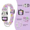 Senristar Personalized Floral Dog Collar with Name and Engraved Buckle view 2