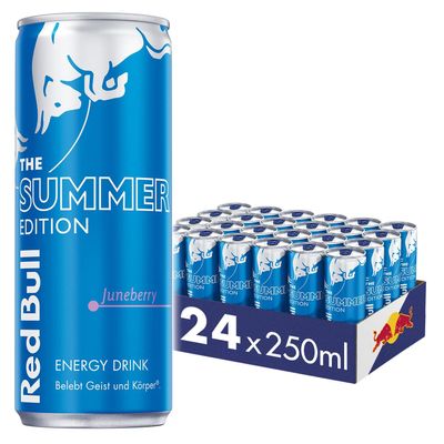 Red Bull Energy Drink Summer Edition 2023 Juneberry, 24 x 250 ml Cans, Single-Use