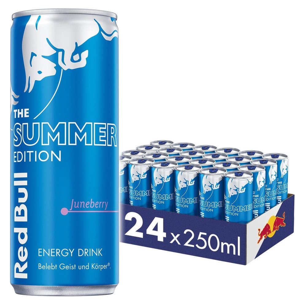 Red Bull Energy Drink Summer Edition 2023 Juneberry, 24 x 250 ml Cans, Single-Use
