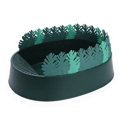 SUNESA Open-Top Cat Litter Box with Leaf-Shaped Design