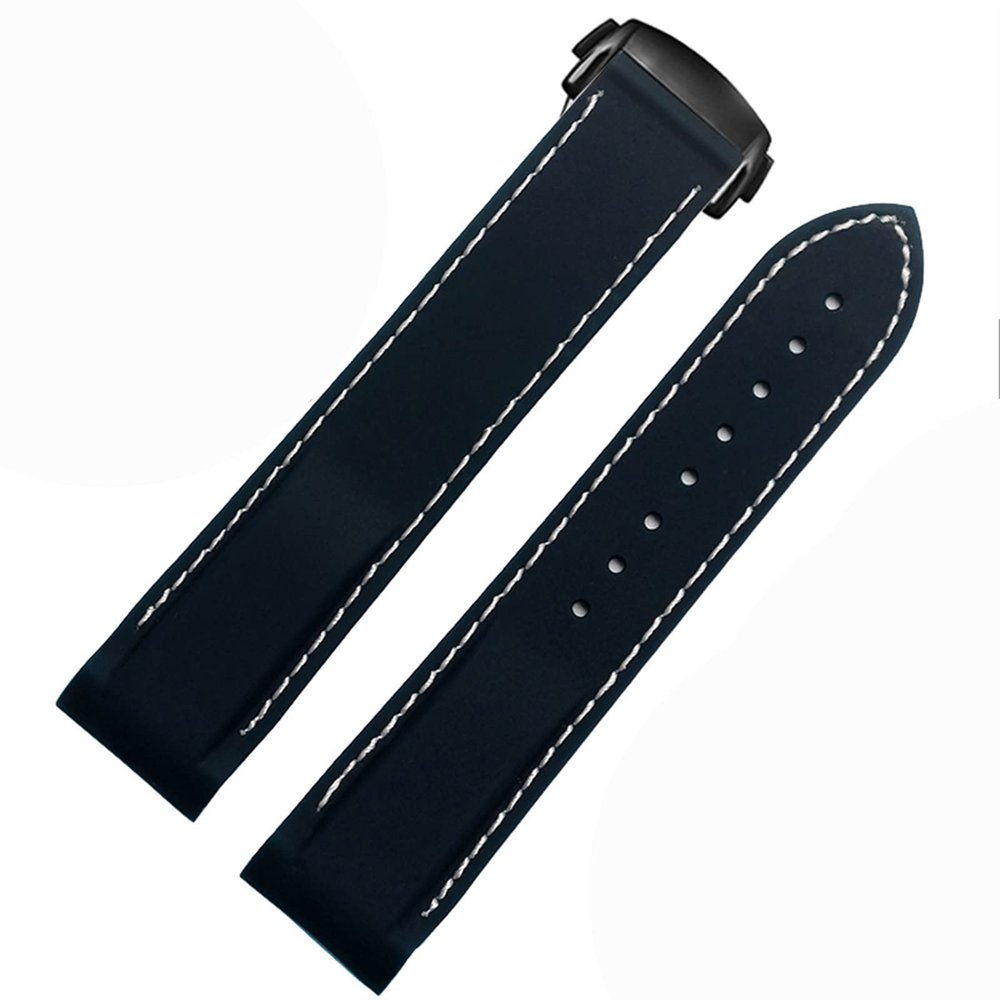 FFHAO Rubber Watch Band for Omega Seamaster 300 and Speedmaster, 20 mm, 22 mm, Agate