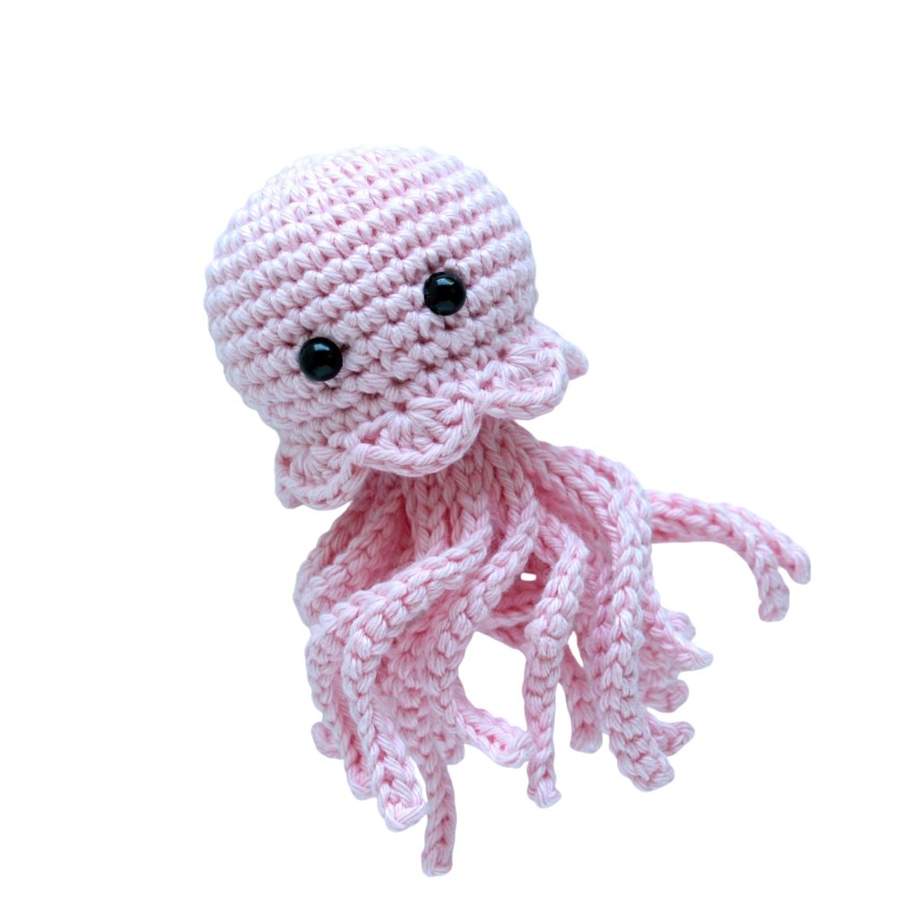 Small Light Pink Crocheted Cotton Yarn Jellyfish