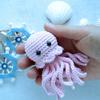 Small Light Pink Crocheted Cotton Yarn Jellyfish view 3