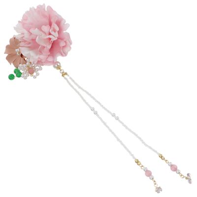 Pearl Hair Clip with Jade Bead and Side Clip for Women