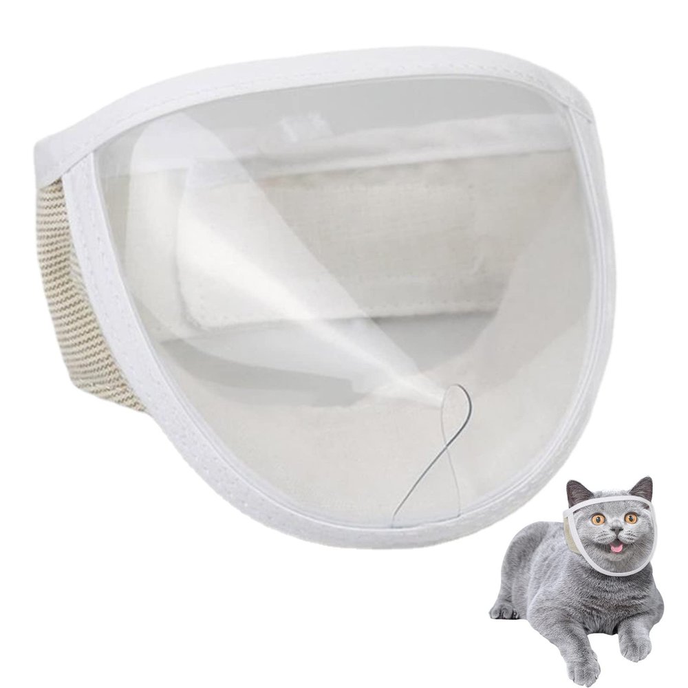 Cat Face Shield | Transparent Cat Care Snout with Ventilation - Cotton Face Protection for Pets Comfortable and Adjustable Cover for Jildouf