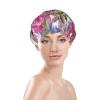 Floral Hummingbirds Reusable Waterproof Washable Adjustable Shower Cap for Women with All Hair Lengths view 3