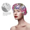 Floral Hummingbirds Reusable Waterproof Washable Adjustable Shower Cap for Women with All Hair Lengths view 4