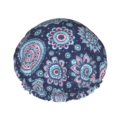 Ethnic Pattern (4) Reusable, Waterproof, Washable, Adjustable Shower Cap for Women, All Hair Lengths