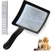 YOPETAYU Professional Slicker Brush Set with Comb for Long-Haired Dogs and Cats, 25 mm Bristles, Black view 1