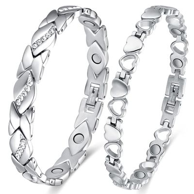 Cigmag Stainless Steel Magnetic Bracelet for Women, Ultra-Strong Magnets, Adjustable