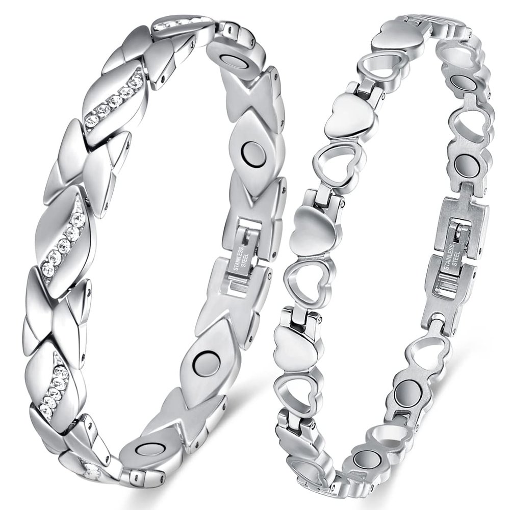 Cigmag Stainless Steel Magnetic Bracelet for Women, Ultra-Strong Magnets, Adjustable