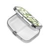 Square Pill Box with Green Bamboo Print, Pill Organizer for Cod Liver Oil and Vitamins view 2