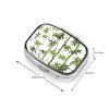Square Pill Box with Green Bamboo Print, Pill Organizer for Cod Liver Oil and Vitamins view 3