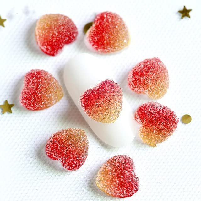HAVLOC 3D Heart Nail Art Stickers, Clear Acrylic Hearts for Nails