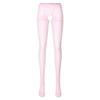 Runhomal Women's Sheer Lace Open-Crotch Pantyhose, Pink, M view 2