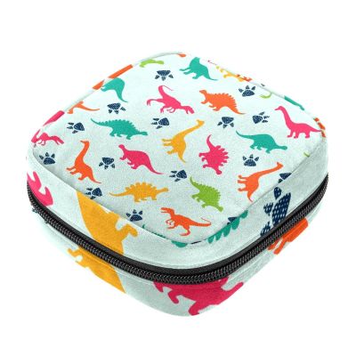 Women's Period Product Storage Bag, Large Capacity, Dinosaur Footprint Pattern