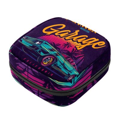 Sanitary Pad Storage Bag, Retro Neon American Muscle Car Style