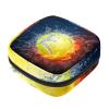 Ice Fire Baseball Period Pad Storage Bag with Zipper, Portable Menstrual Cup Bag for Teens and Women view 1