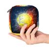Ice Fire Baseball Period Pad Storage Bag with Zipper, Portable Menstrual Cup Bag for Teens and Women view 4