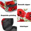 Women's Sanitary Pad Storage Bag, Large-Capacity Travel and Makeup Organizer, Red Poppy Floral Pattern view 3
