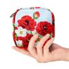 Women's Sanitary Pad Storage Bag, Large-Capacity Travel and Makeup Organizer, Red Poppy Floral Pattern view 4