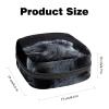 Women's Sanitary Pad Storage Bag, Gray Cat, Look-Up Menstrual Cup, Portable Period Pad Pouch view 2