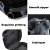 Women's Sanitary Pad Storage Bag, Gray Cat, Look-Up Menstrual Cup, Portable Period Pad Pouch view 3