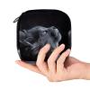 Women's Sanitary Pad Storage Bag, Gray Cat, Look-Up Menstrual Cup, Portable Period Pad Pouch view 4