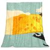 TBOUOBT Throw Blanket, Soft and Fluffy Comforter for Boys and Girls, Cute Cat and Fish Cartoon Animals view 1