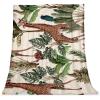 Plush Microfiber Blanket, Warm and Cozy, Tropical Jungle Giraffes, Parrots and Banana Trees view 1