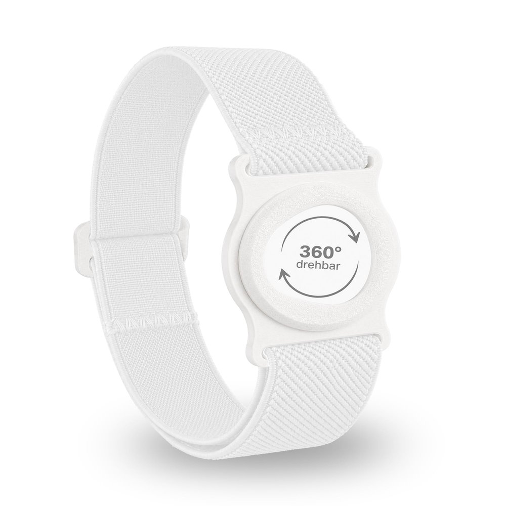 Diasticker Dexcom G7 Fixation Band with 360° Rotating Holder, White, Medium (25–35 cm)